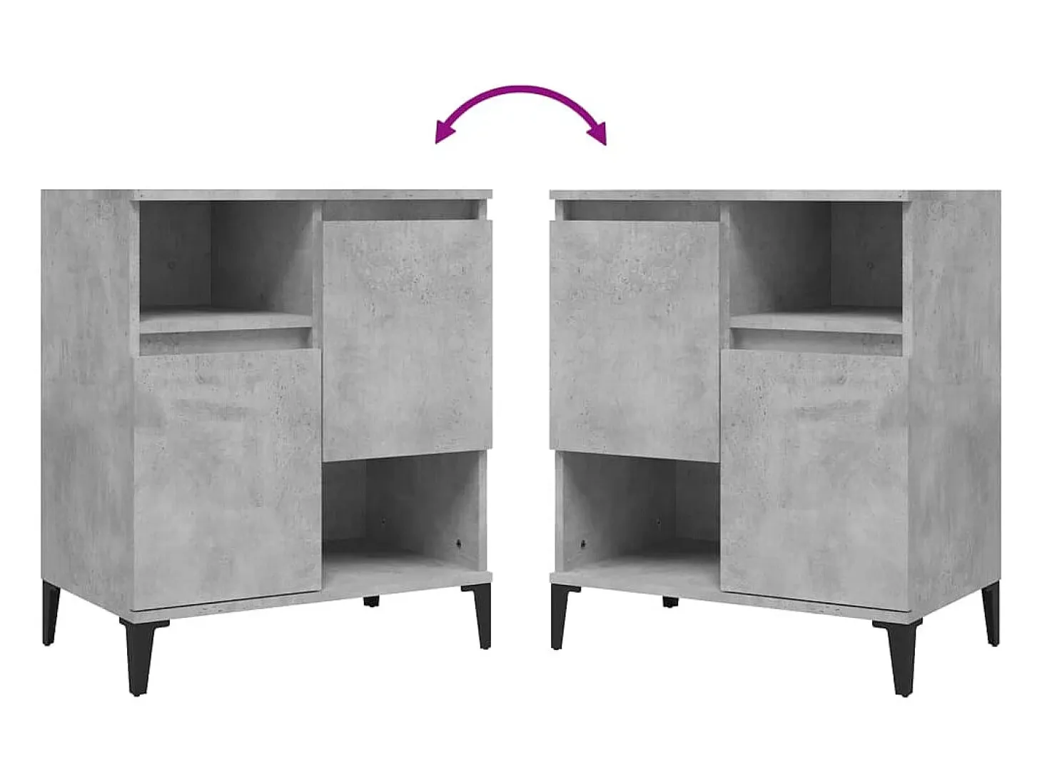Aparador buffet cómoda mueble mueble de almacenamiento organizador cocina salón salón 60 x 35 x 70 cm madera contrachapada gris 02_0031980
