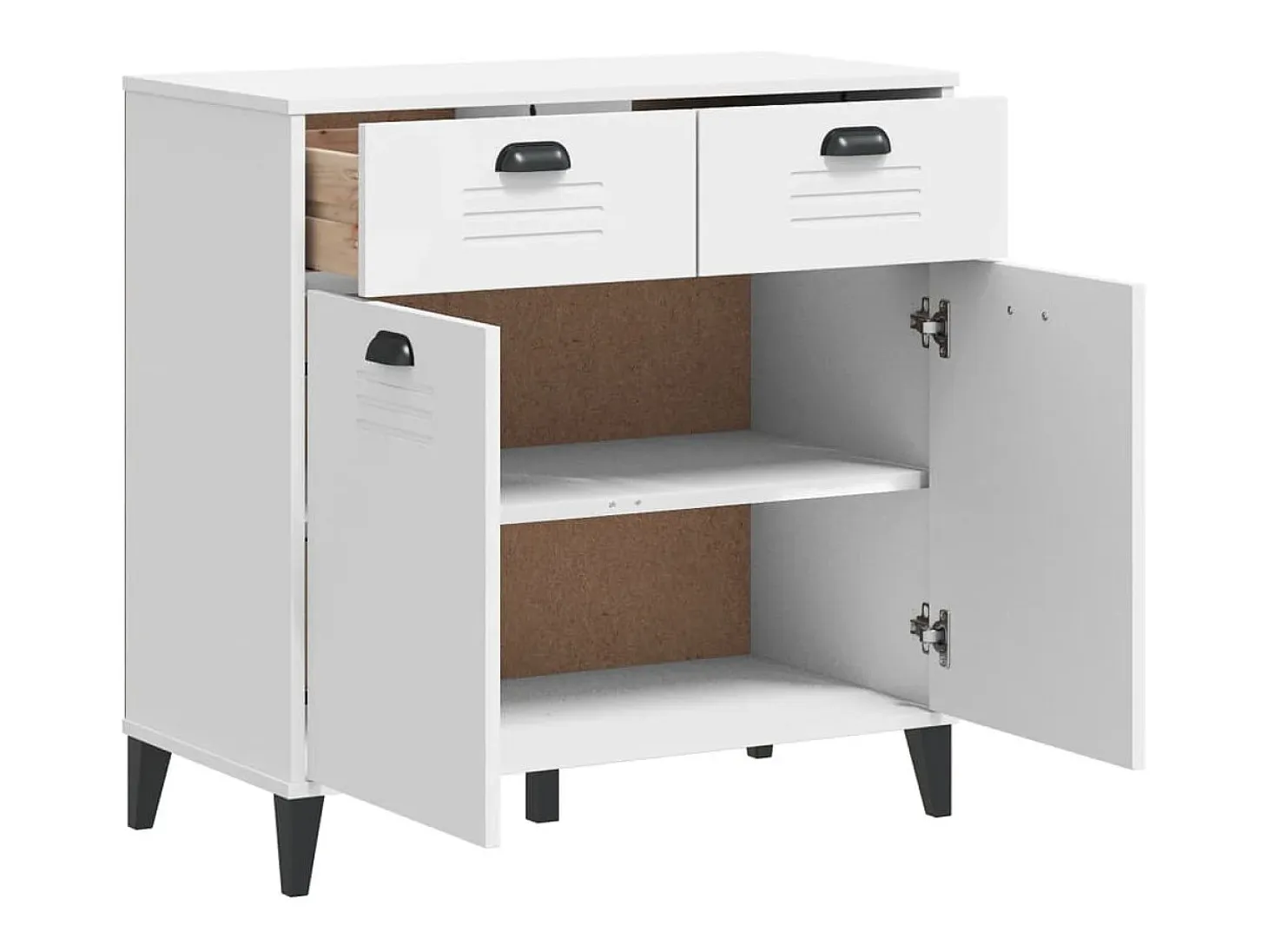 Aparador buffet cómoda mueble mueble de almacenaje organizador cocina salón salón 80 x 40 x 80 cm madera contrachapada blanco 02_0036620