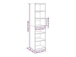 Aparador buffet cómoda mueble almacenaje organizador cocina salón salón alto Sonoma 50 x 41 x 185 cm madera contrachapada gris 02_0035371