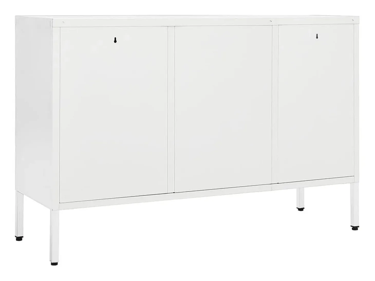 Aparador buffet cómoda mueble almacenaje organizador cocina salón salón 105 x 35 x 70 cm acero y vidrio templado blanco 02_0030193