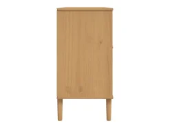 Aparador buffet cómoda mueble almacenaje organizador cocina salón salón aspecto ratán 112 x 40 x 80 cm madera maciza de pino marrón 02_0036230