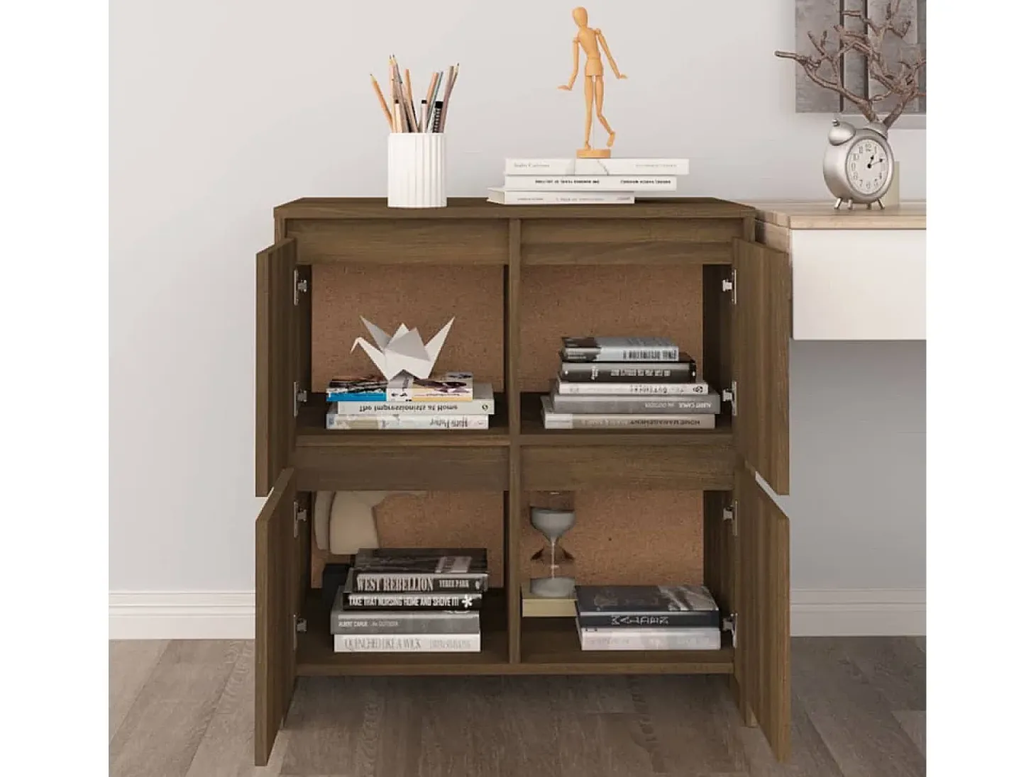 Aparador buffet cómoda mueble mueble de almacenaje organizador cocina salón salón 70 x 41 x 75 cm madera contrachapada marrón 02_0031411