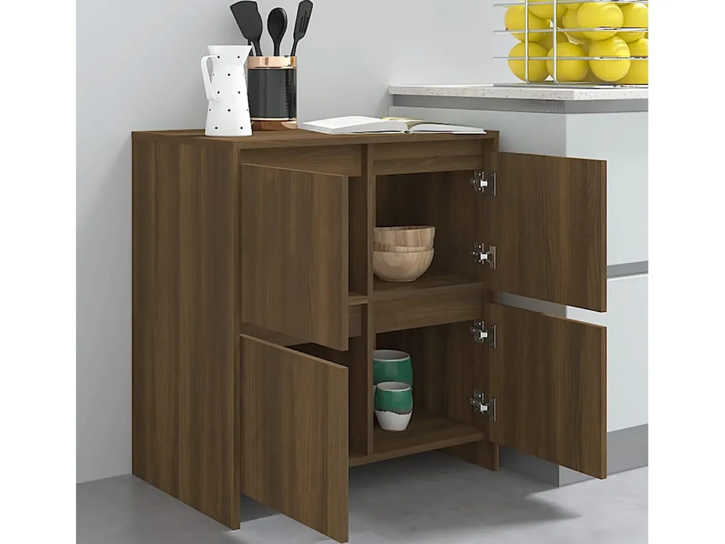 Aparador buffet cómoda mueble mueble de almacenaje organizador cocina salón salón 70 x 41 x 75 cm madera contrachapada marrón 02_0031411