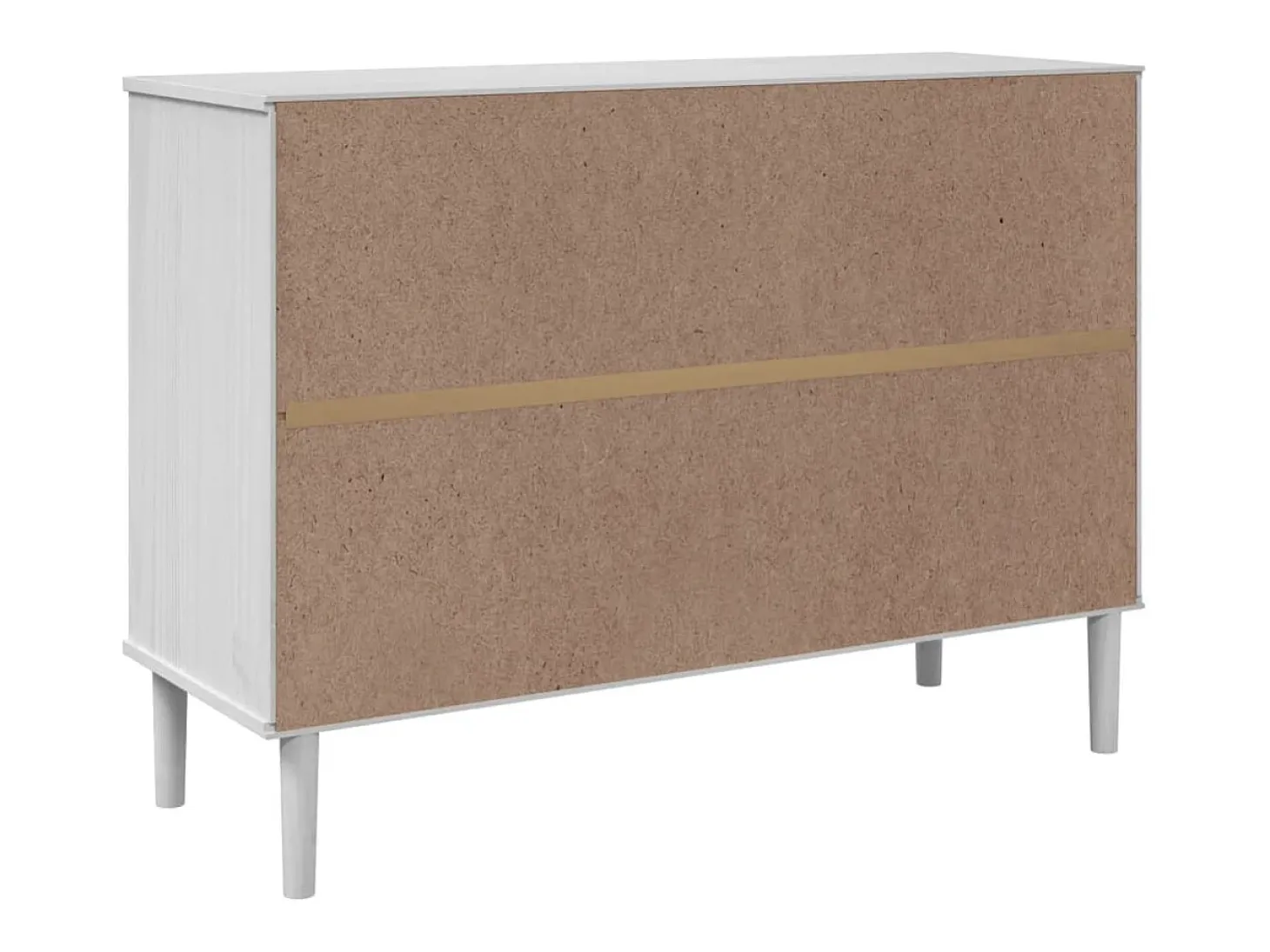 Aparador buffet cómoda mueble mueble de almacenaje organizador cocina salón salón aspecto ratán 112 x 40 x 80 cm madera maciza de pino blanco 02_0036223