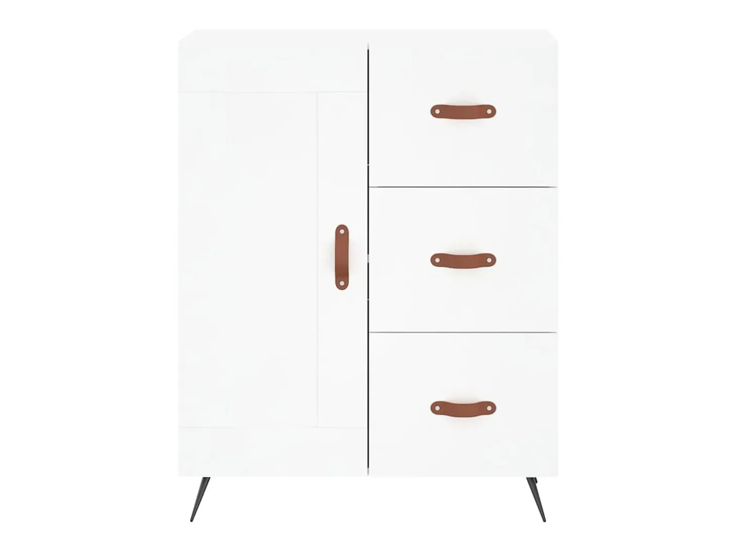 Aparador buffet cómoda mueble mueble de almacenamiento organizador cocina salón salón alto 69,5 x 34 x 180 cm madera contrachapada blanco 02_0032542