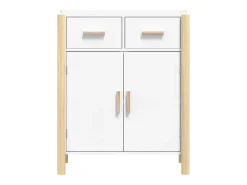 Aparador buffet cómoda mueble mueble de almacenaje organizador cocina salón salón 62 x 38 x 75 cm madera contrachapada blanco 02_0030379