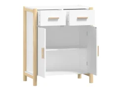 Aparador buffet cómoda mueble mueble de almacenaje organizador cocina salón salón 62 x 38 x 75 cm madera contrachapada blanco 02_0030379