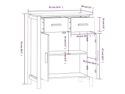 Aparador buffet cómoda mueble mueble de almacenaje organizador cocina salón salón 62 x 38 x 75 cm madera contrachapada blanco 02_0030379