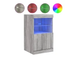 Aparador buffet cómoda mueble almacenaje organizador cocina salón salón con luces LED Sonoma 41 x 37 x 67 cm gris 02_0030076