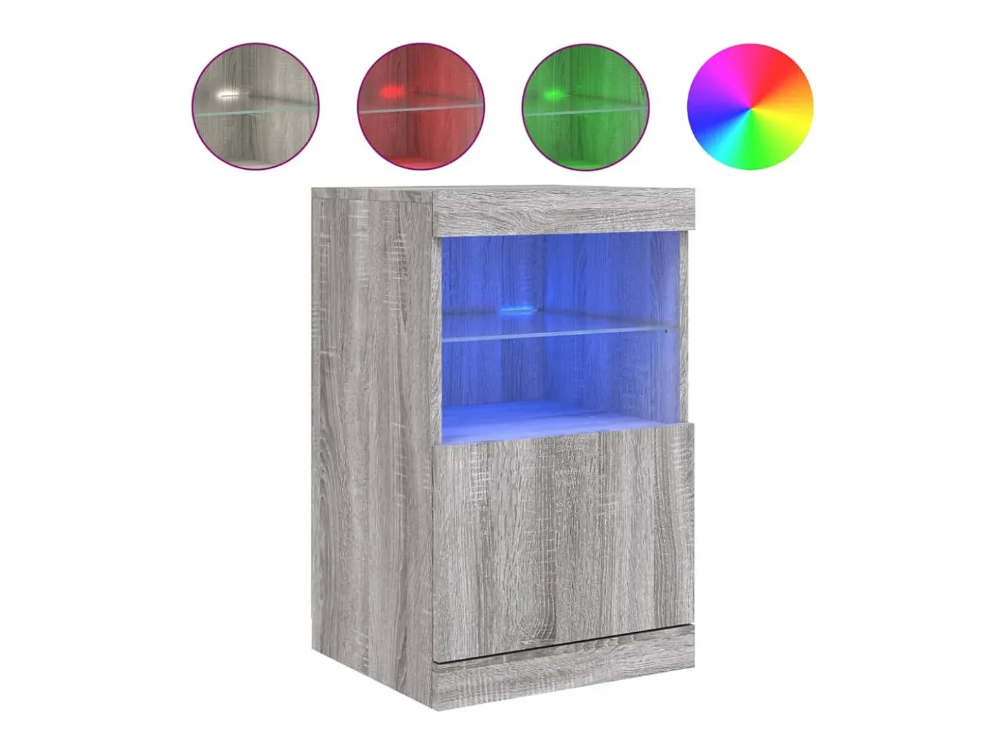 Aparador buffet cómoda mueble almacenaje organizador cocina salón salón con luces LED Sonoma 41 x 37 x 67 cm gris 02_0030076