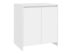 Aparador buffet cómoda mueble almacenaje organizador cocina salón salón juego de 2 madera contrachapada blanca 02_0036694
