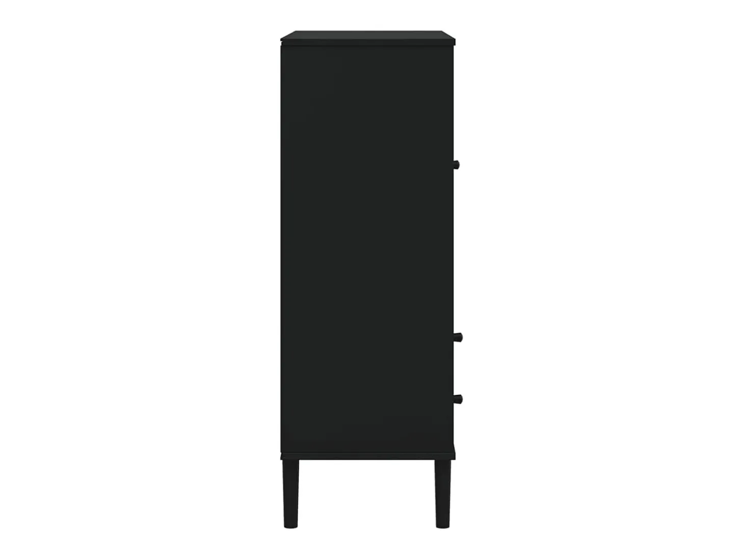 Aparador buffet cómoda mueble mueble de almacenaje organizador cocina salón salón aspecto ratán 90 x 40 x 112 cm madera maciza de pino negro 02_0036242
