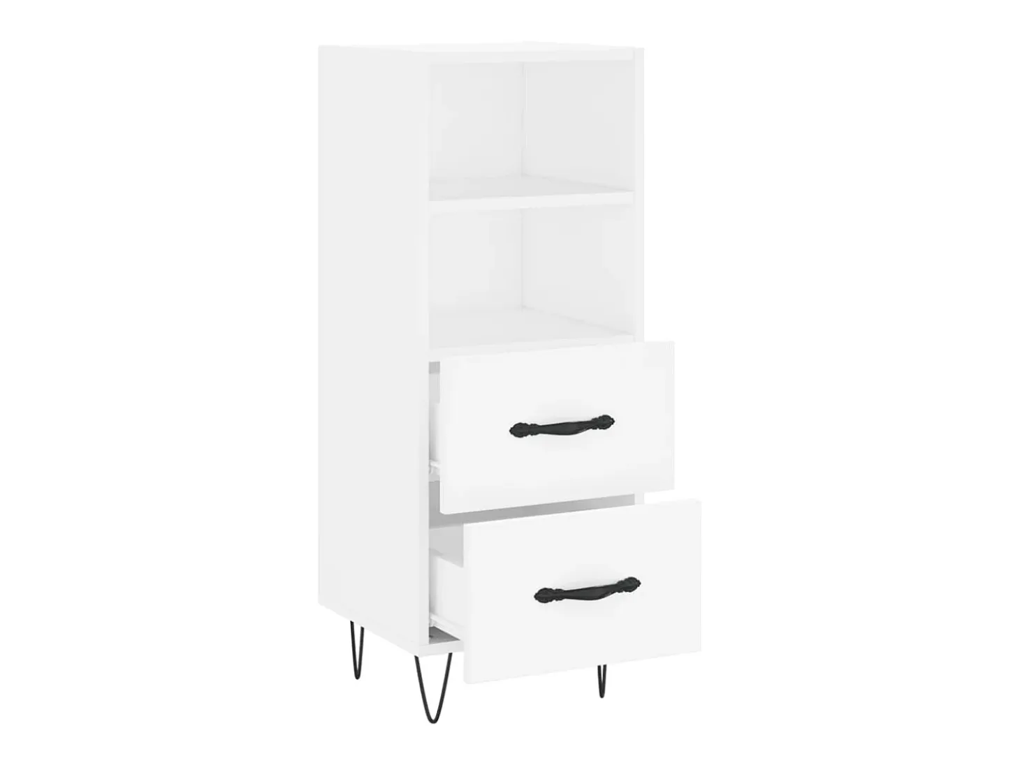 Aparador buffet cómoda mueble mueble de almacenaje organizador cocina salón salón 34,5 x 34 x 90 cm madera contrachapada blanco 02_0030270