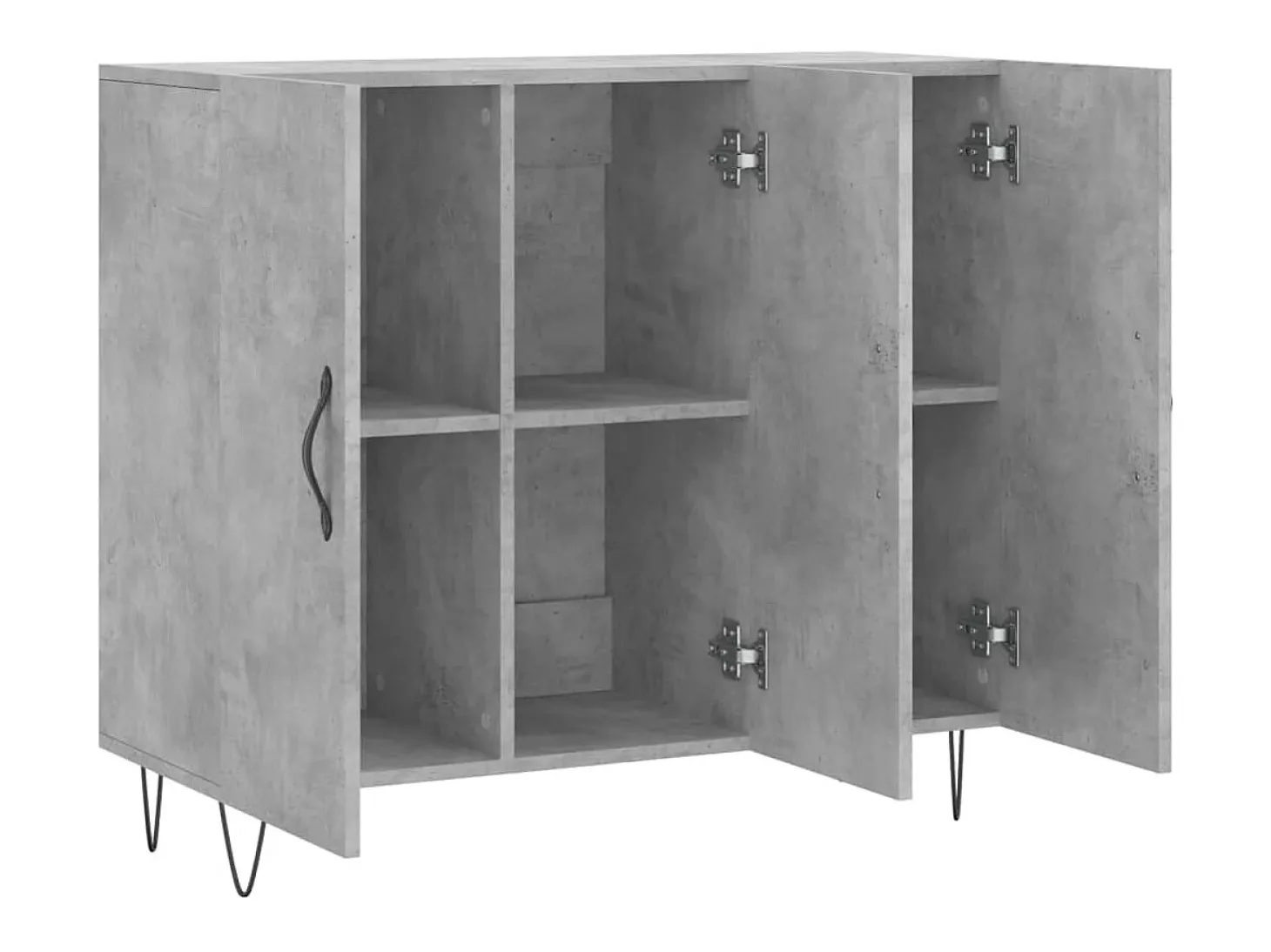 Aparador buffet cómoda mueble mueble de almacenaje organizador cocina salón salón 90 x 34 x 80 cm madera contrachapada gris 02_0032122