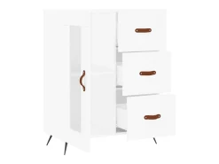 Aparador buffet cómoda mueble mueble de almacenaje organizador cocina salón salón 69,5 x 34 x 90 cm madera contrachapada blanco 02_0030421
