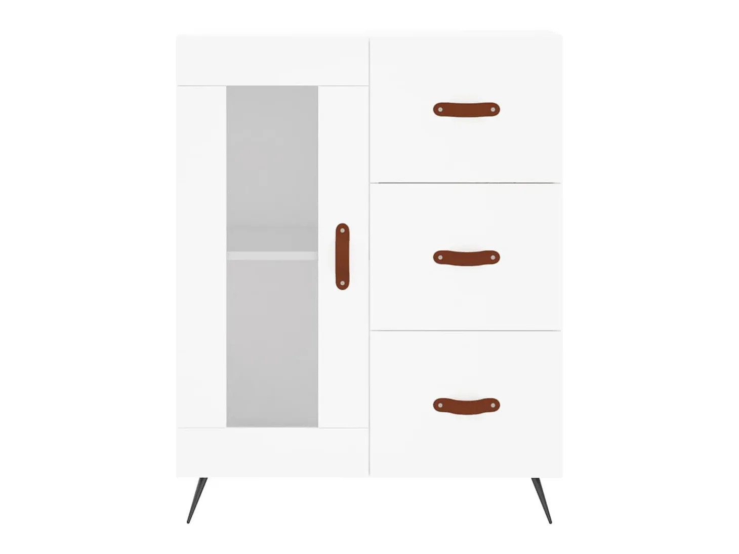 Aparador buffet cómoda mueble mueble de almacenaje organizador cocina salón salón 69,5 x 34 x 90 cm madera contrachapada blanco 02_0030421