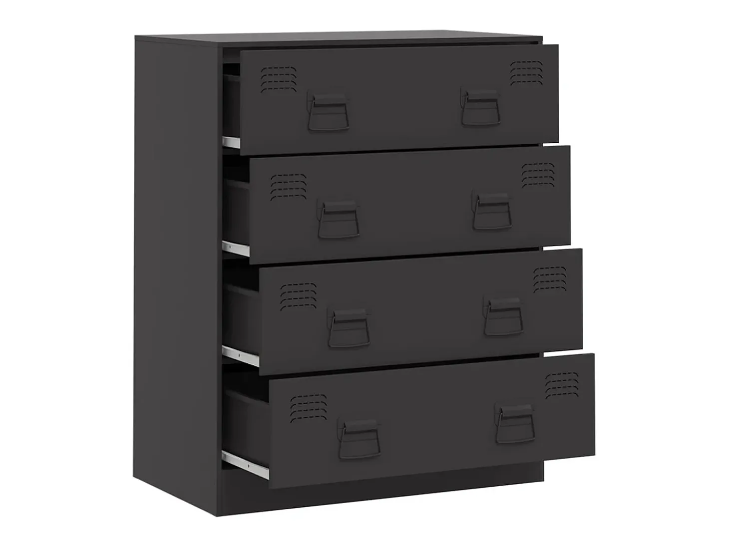 Aparador buffet cómoda mueble almacenaje organizador cocina salón salón 67 x 39 x 83 cm acero negro 02_0036015