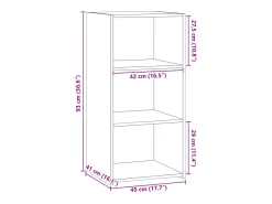 Aparador buffet cómoda mueble mueble de almacenaje organizador cocina salón salón 45 x 41 x 93 cm madera contrachapada gris 02_0031941