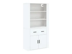 Aparador buffet cómoda mueble mueble de almacenaje organizador cocina salón salón madera de alta ingeniería blanco 02_0032780