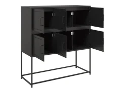 Aparador buffet cómoda mueble almacenaje organizador cocina salón salón 100,5 x 39 x 107 cm acero negro 02_0035779