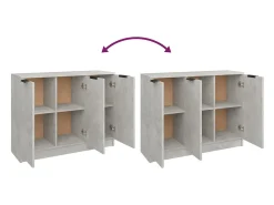 Aparador buffet cómoda mueble mueble de almacenaje organizador cocina salón salón 90,5 x 30 x 70 cm madera contrachapada gris 02_0032113