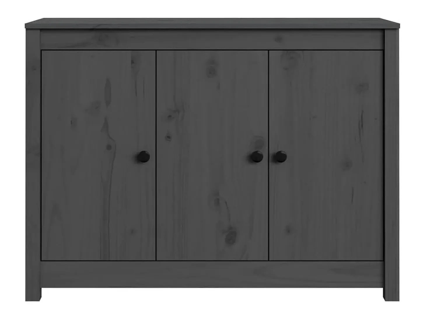 Aparador buffet cómoda mueble almacenaje organizador cocina salón salón 100 x 35 x 74 cm madera maciza de pino gris 02_0031763