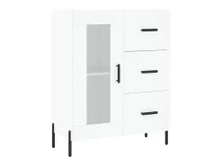 Aparador buffet cómoda mueble mueble de almacenamiento organizador cocina salón salón alto 69,5 x 34 x 180 cm madera contrachapada blanco 02_0032618