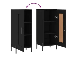 Aparador buffet cómoda mueble almacenaje organizador cocina salón salón 34,5 x 34 x 90 cm madera contrachapada negra 02_0035901