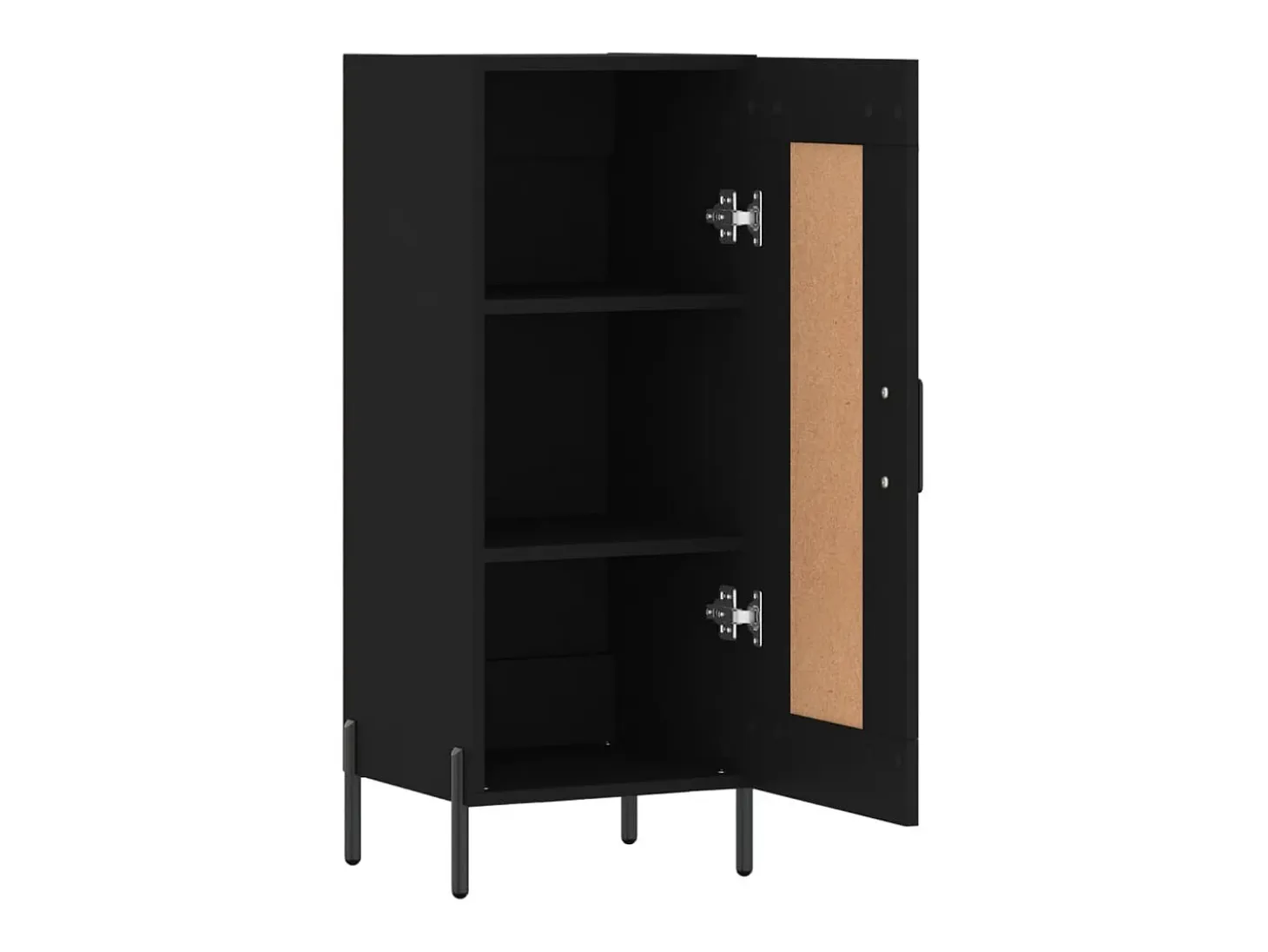 Aparador buffet cómoda mueble almacenaje organizador cocina salón salón 34,5 x 34 x 90 cm madera contrachapada negra 02_0035901