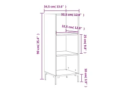 Aparador buffet cómoda mueble mueble de almacenaje organizador cocina salón salón 34,5 x 32,5 x 90 cm madera contrachapada marrón 02_0030874