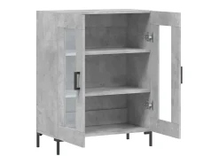Aparador buffet cómoda mueble mueble de almacenamiento organizador cocina salón salón 69,5 x 34 x 90 cm madera contrachapada gris 02_0032075