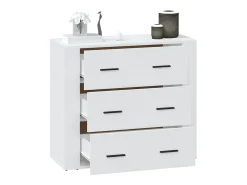 Aparador buffet cómoda mueble mueble de almacenaje organizador cocina salón salón 80 x 33 x 70 cm madera contrachapada blanco 02_0030513