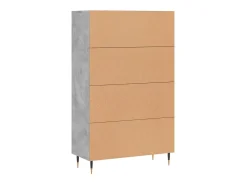 Aparador buffet cómoda mueble mueble de almacenaje organizador cocina salón salón alto 69,5 x 31 x 115 cm madera contrachapada gris 02_0034482