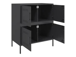 Aparador buffet cómoda mueble mueble de almacenaje organizador cocina salón salón 68 x 39 x 79 cm acero negro 02_0036021