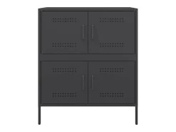 Aparador buffet cómoda mueble mueble de almacenaje organizador cocina salón salón 68 x 39 x 79 cm acero negro 02_0036021