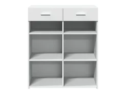 Aparador buffet cómoda mueble mueble de almacenaje organizador cocina salón salón 80 x 42,5 x 93 cm madera contrachapada blanco 02_0030520