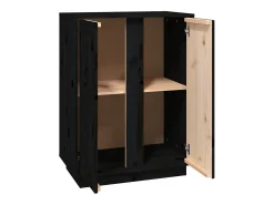 Aparador buffet cómoda mueble almacenaje organizador cocina salón salón 60 x 35 x 80 cm madera maciza de pino negro 02_0036001