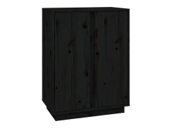 Aparador buffet cómoda mueble almacenaje organizador cocina salón salón 60 x 35 x 80 cm madera maciza de pino negro 02_0036001