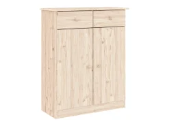 Aparador buffet cómoda mueble almacenaje organizador cocina salón salón ALTA 77 x 35 x 188 cm madera maciza de pino marrón 02_0029675
