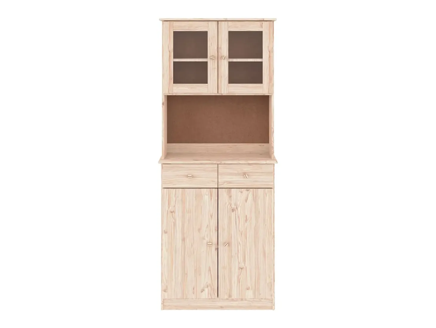 Aparador buffet cómoda mueble almacenaje organizador cocina salón salón ALTA 77 x 35 x 188 cm madera maciza de pino marrón 02_0029675