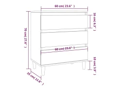 Aparador buffet cómoda mueble almacenaje organizador cocina salón salón 60 x 35 x 70 cm madera contrachapada negra 02_0035986