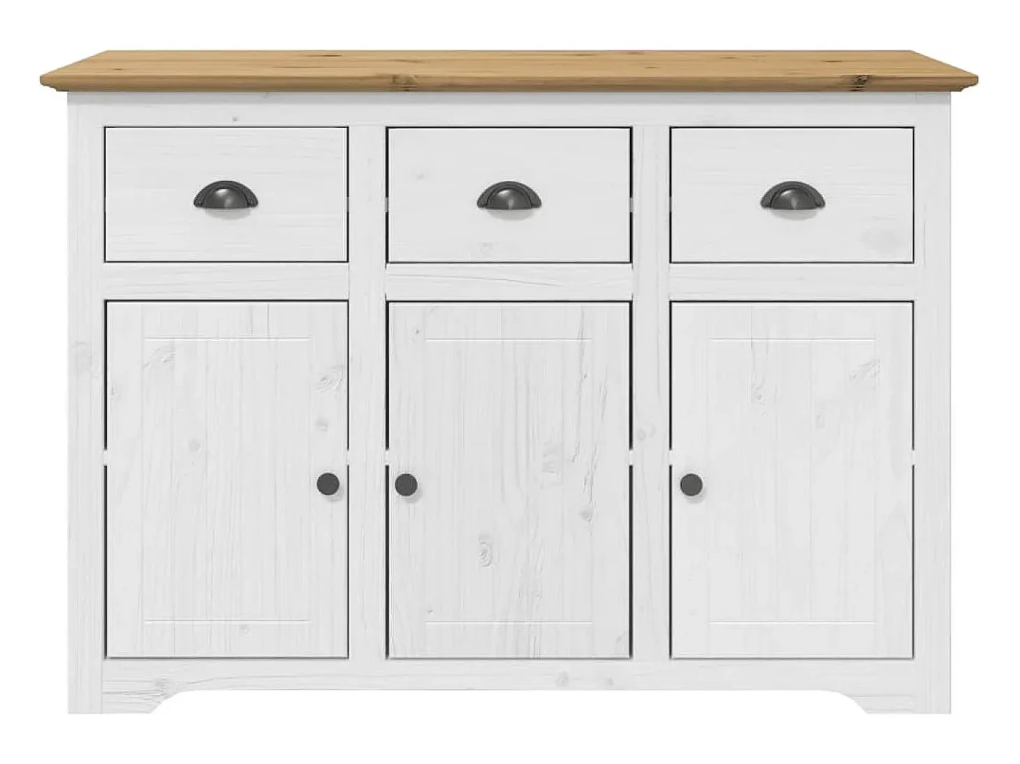 Aparador buffet cómoda mueble almacenaje organizador cocina salón BODO y 115,5 x 43 x 200,5 cm madera maciza de pino marrón 02_0030801