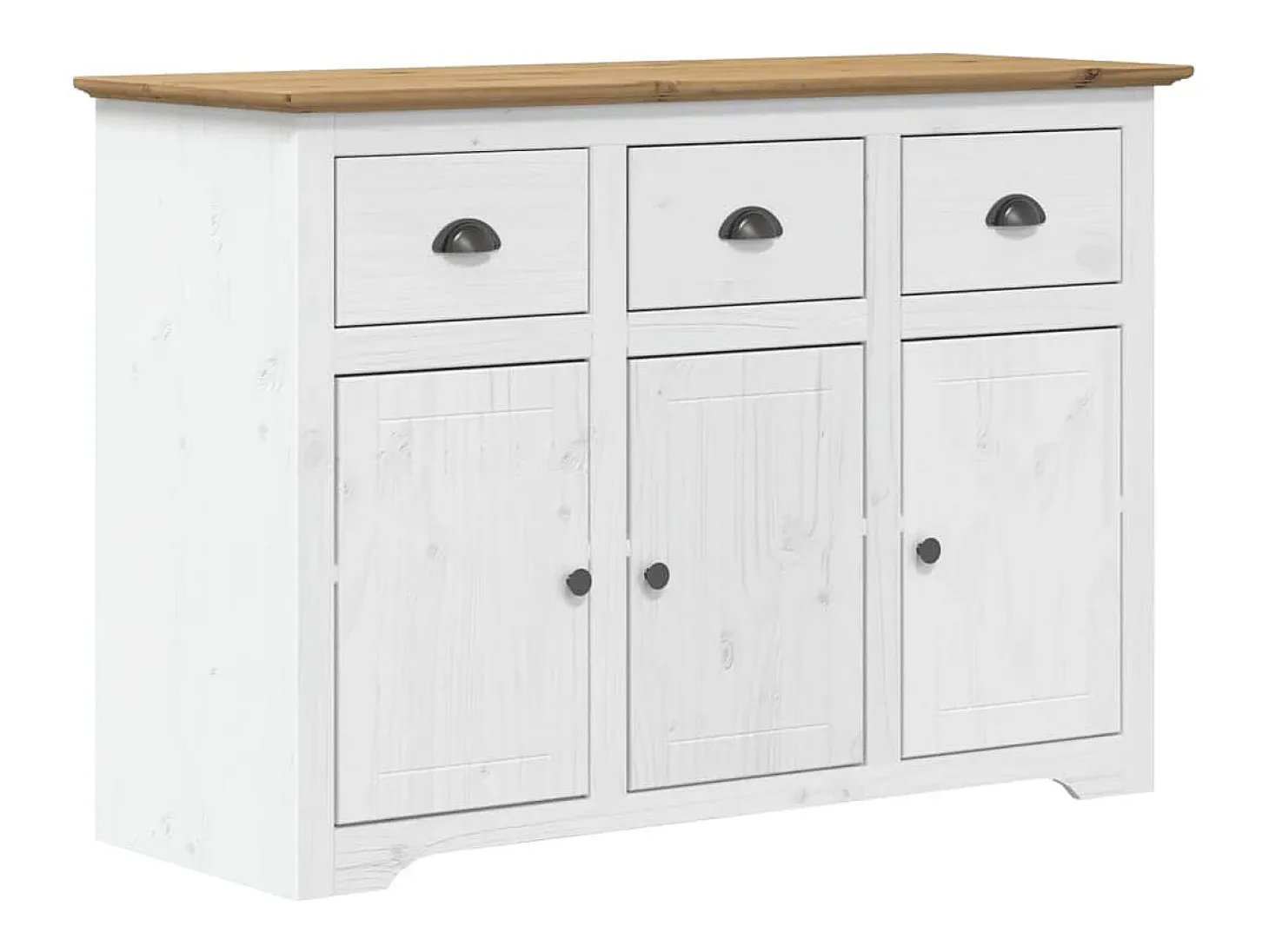 Aparador buffet cómoda mueble almacenaje organizador cocina salón BODO y 115,5 x 43 x 200,5 cm madera maciza de pino marrón 02_0030801