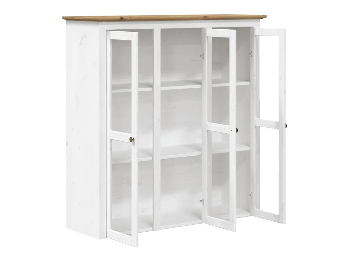 Aparador buffet cómoda mueble almacenaje organizador cocina salón BODO y 115,5 x 43 x 200,5 cm madera maciza de pino marrón 02_0030801