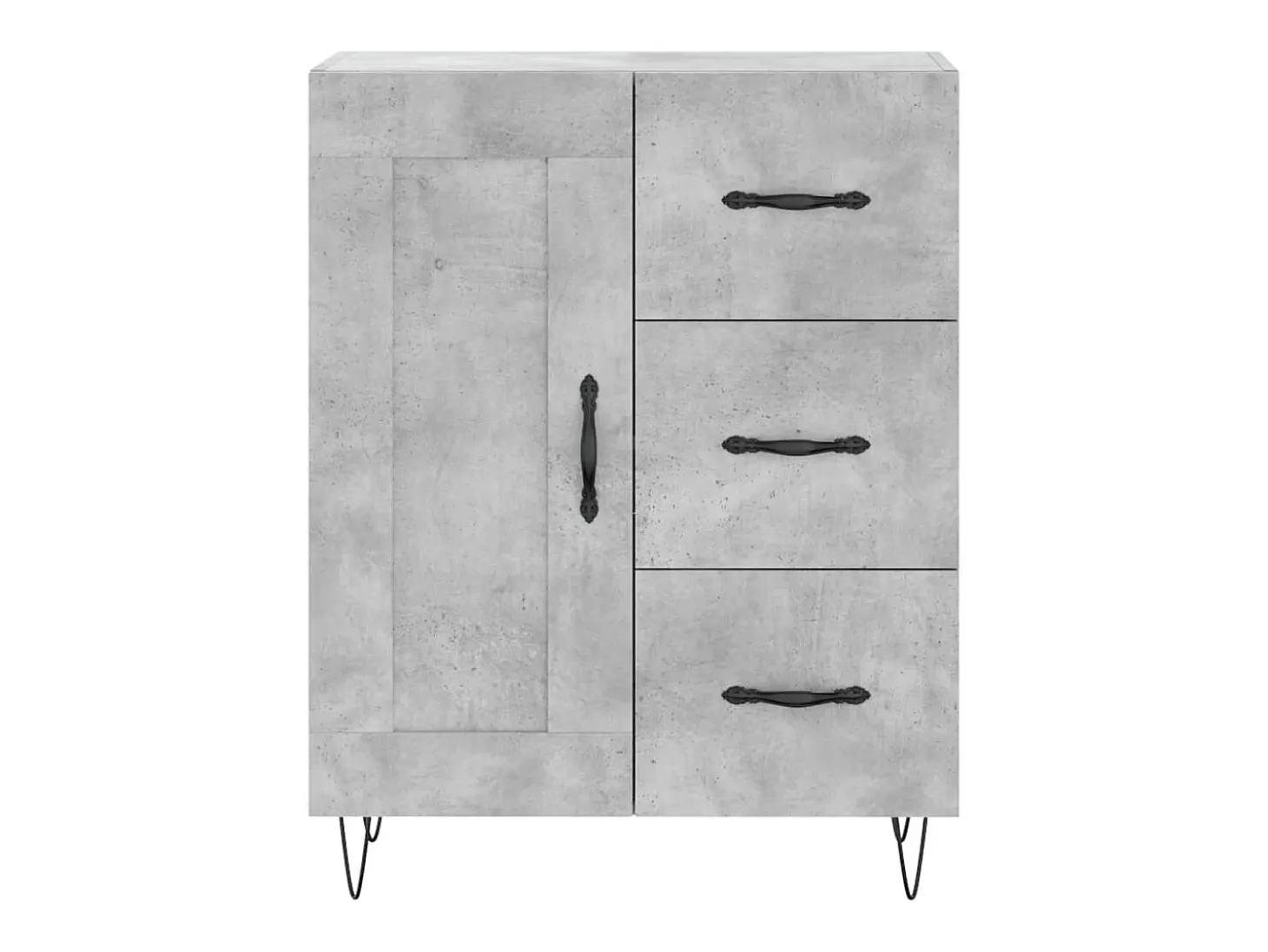 Aparador buffet cómoda mueble mueble de almacenaje organizador cocina salón salón 69,5 x 34 x 90 cm madera contrachapada gris 02_0032013