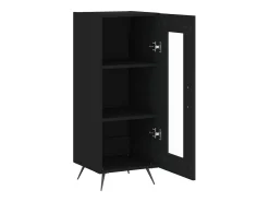 Aparador buffet cómoda mueble mueble de almacenaje organizador cocina salón salón 34,5 x 34 x 90 cm madera contrachapada negra 02_0035905
