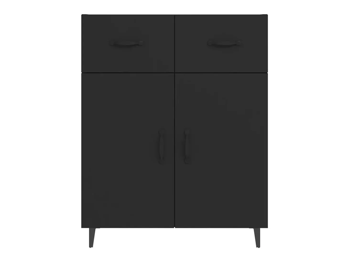 Aparador buffet cómoda mueble mueble de almacenaje organizador cocina salón salón 69,5 x 34 x 90 cm madera contrachapada negra 02_0036066