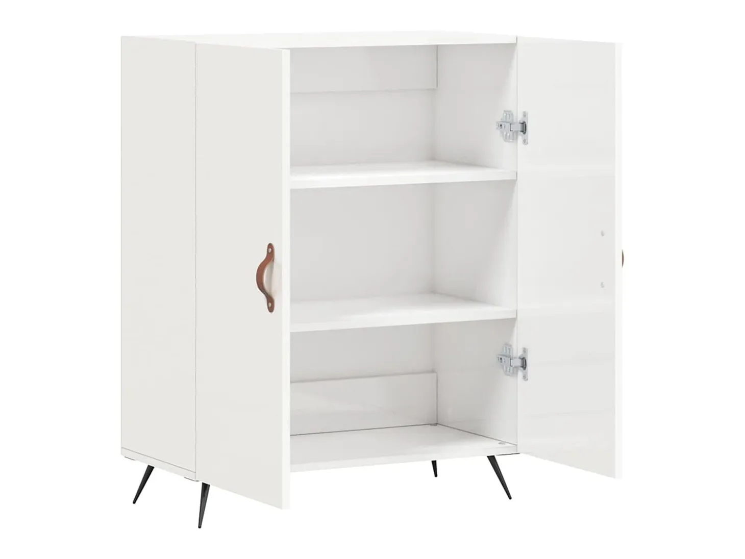 Aparador buffet cómoda mueble almacenaje organizador cocina salón brillante 69,5 x 34 x 90 cm madera contrachapada blanco 02_0030732