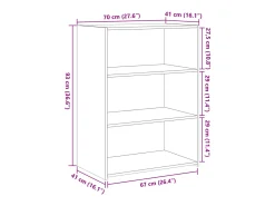 Aparador buffet cómoda mueble almacenaje organizador cocina salón salón 70 x 41 x 93 cm madera contrachapada marrón 02_0031096