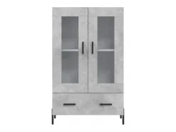 Aparador buffet cómoda mueble mueble de almacenamiento organizador cocina salón salón alto 69,5 x 31 x 115 cm madera contrachapada gris 02_0034472